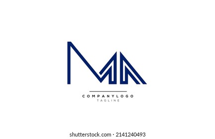 Alphabet letters Initials Monogram logo MA, MA INITIAL, MA letter