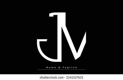 Alphabet letters Initials Monogram logo JV , VJ