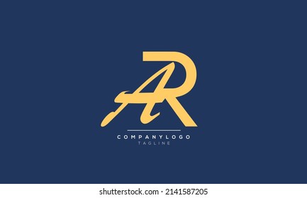 Alphabet letters Initial Monogram logo AR, AR INITIAL, AR letter