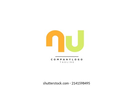 Alphabet letters Initials Monogram logo NU, NU INITIAL, NU letter