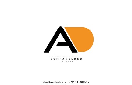 Alphabet letters Initials Monogram logo AD, AD INITIAL, AD letter
