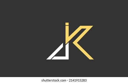 Alphabet letters Initials Monogram logo JK, KJ, J and K
