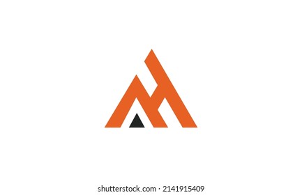 Alphabet letters Initials Monogram logo AH, HA, A and H