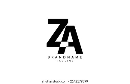 Alphabet letters Initials Monogram logo ZA,ZA INITIAL, ZA letter , Z and A