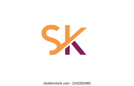 Alphabet letters Initials Monogram logo SK, KS, S and K