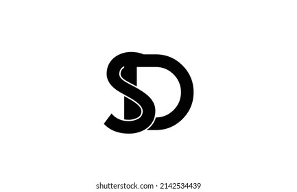 Alphabet letters Initials Monogram logo SD, DS, S and D