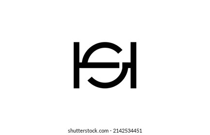Alphabet letters Initials Monogram logo HS, SH, H and S