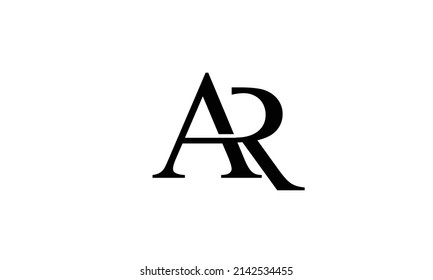 Alphabet letters Initials Monogram logo AR, RA, A and R