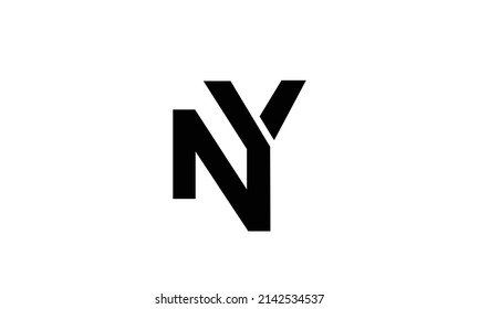 Alphabet letters Initials Monogram logo NY, YN, N and Y