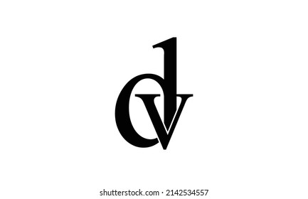 Alphabet letters Initials Monogram logo DV, VD, D and V