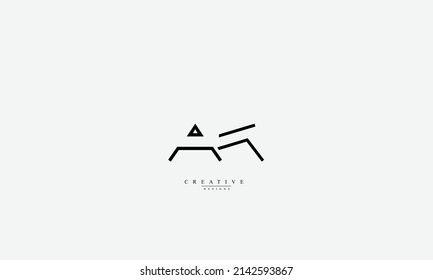 Alphabet letters Initial Monogram Logo AK KA A K