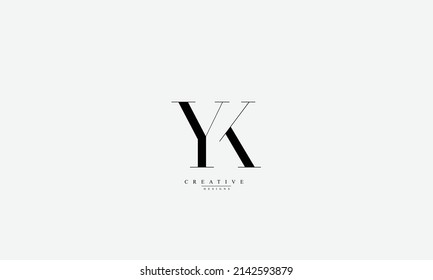 Alphabet letters Initial Monogram Logo YK KY Y K