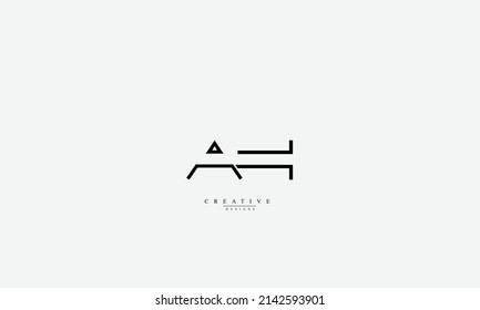 Alphabet letters Initial Monogram Logo AH HA A H