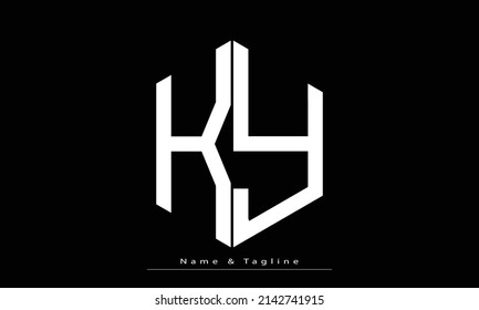 Letras alfabéticas Iniciales Monograma KY , YK