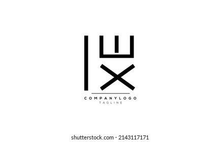 Alphabet letters Initials Monogram logo EX, EX INITIAL, EX letter