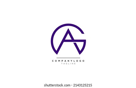 Alphabet letters Initials Monogram logo AG, AG INITIAL, AG letter