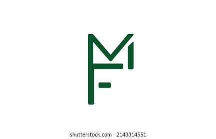 Letras alfabéticas Iniciales Monograma FM, MF, F y M