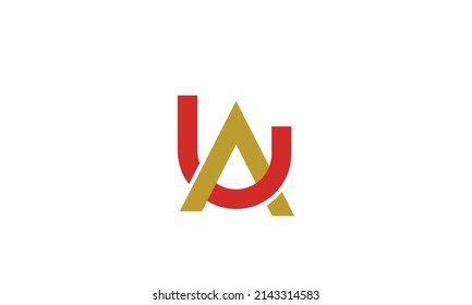 Alphabet letters Initials Monogram logo UA, AU, U and A