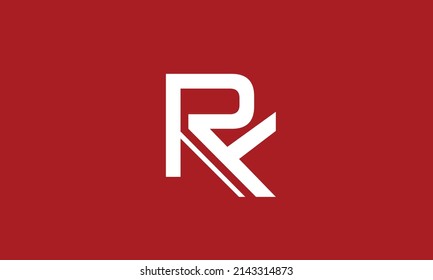 Letras alfabéticas Iniciales Logotipo Monograma RK, KR, R y K
