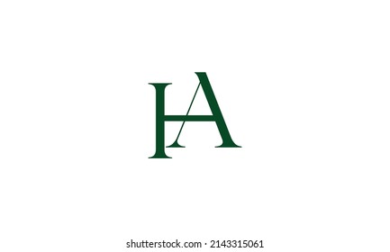 Alphabet letters Initials Monogram logo HA, AH, H and A