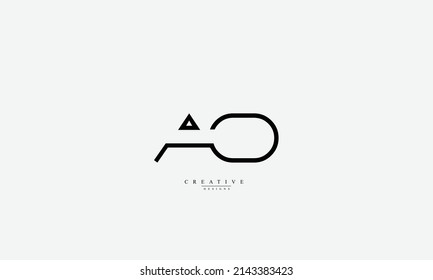 Alphabet letters Initials Monogram logo AO OA A O