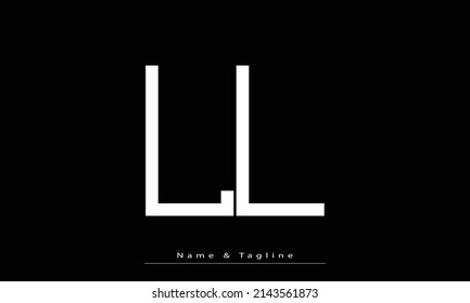 Letras alfabéticas Iniciales Monograma LL