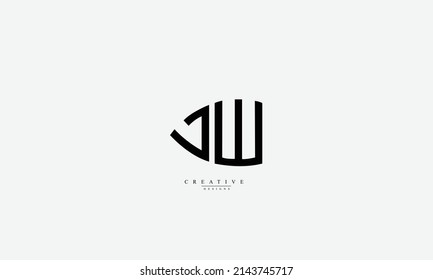 Alphabet letters Initials Monogram logo JW WJ J W