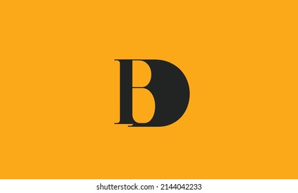 Letras alfabéticas Iniciales Monograma BD, DB, B y D