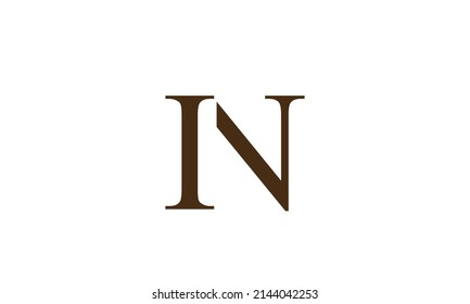 Alphabet letters Initials Monogram logo IN, NI, I and N