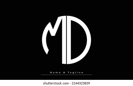 Alphabet letters Initial Monogram Logo MD , DM