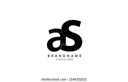 Alphabet letters Initials Monogram logo AS,AS INITIAL, AS letter , A and S