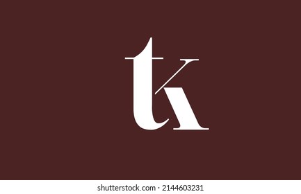 Alphabet letters Initials Monogram logo TK, KT, T and K