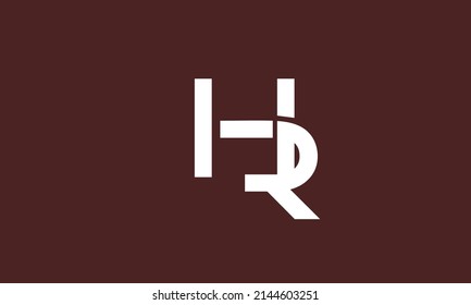 Alphabet letters Initials Monogram logo HR, RH, H and R