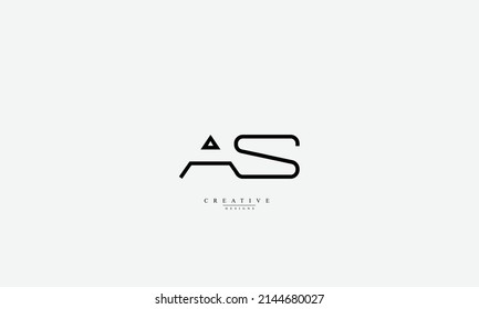 Alphabet letters Initial Monogram Logo AS SA A S