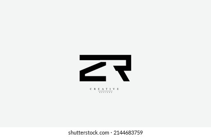 Letras alfabéticas Iniciales Monograma ZR RZ Z R