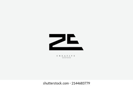 Alphabet letters Initials Monogram logo ZE EZ Z E
