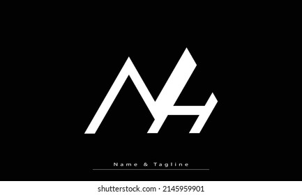 Alphabet letters Initials Monogram logo NH , HN
