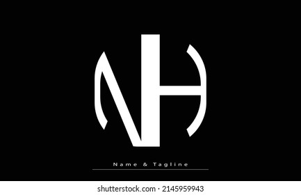 Alphabet letters Initials Monogram logo NH , HN