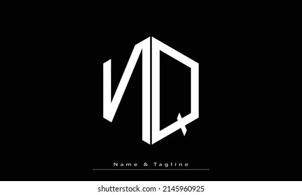 Alphabet letters Initials Monogram logo NQ , QN