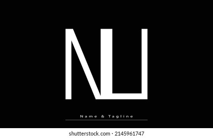 Alphabet letters Initials Monogram logo NU , UN