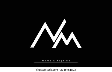 Alphabet letters Initials Monogram logo NM , MN