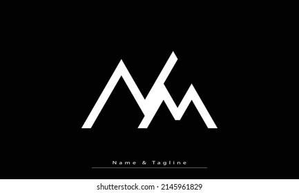 Alphabet letters Initials Monogram logo NM , MN