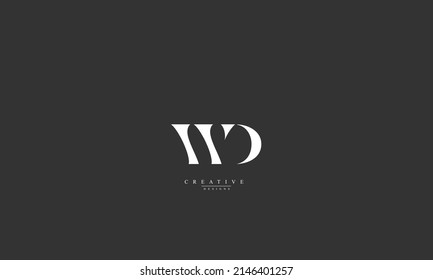 Letras alfabéticas Iniciales Monograma WD DW W D 