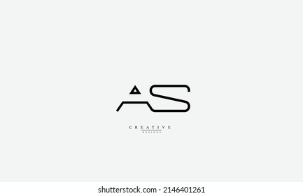 Alphabet letters Initial Monogram Logo AS SA A S