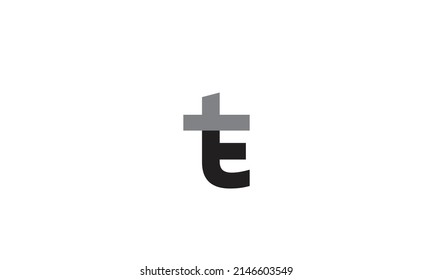Letras alfabéticas Iniciales Logotipo Monograma TE, ET, T y E