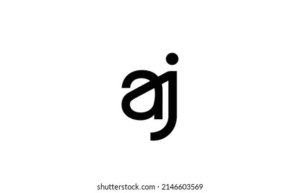 Letras alfabéticas Iniciales Logotipo Monograma AJ, JA, A y J