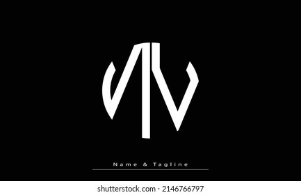 Alphabet letters Initials Monogram logo NV , VN