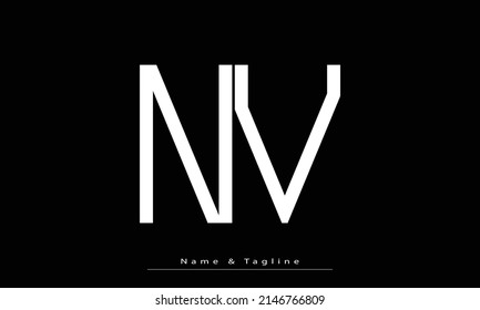 Alphabet letters Initials Monogram logo NV , VN