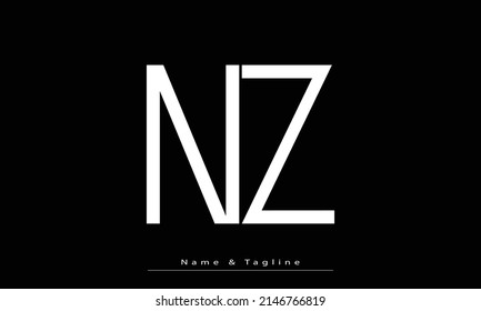 Alphabet letters Initials Monogram logo NZ , ZN