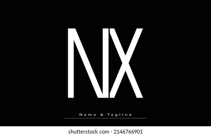 Alphabet letters Initials Monogram logo NX , XN